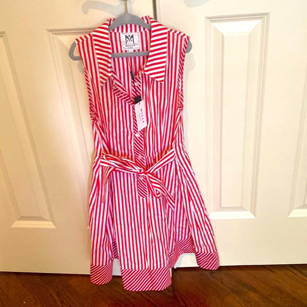 Milly Minis red striped dress, Size 10. New with tags